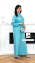 Elegant Sky Blue Satin Dress with Circular Embellishments