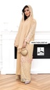 Golden Floral Lace Abaya With Dress And Sheila