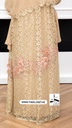 Golden Floral Lace Abaya With Dress And Sheila