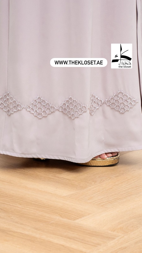Soft pink Beaded Abaya