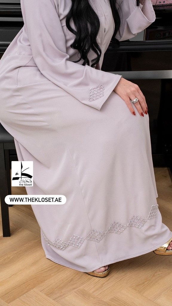 Soft pink Beaded Abaya