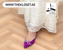 Rhinestone bow Purple short Heels