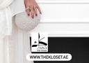 Glamour white pearly heart shape chain clutch  