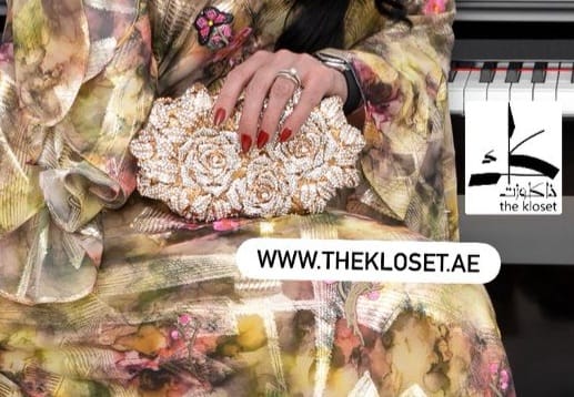 Golden roses stones encrusted Clutch 