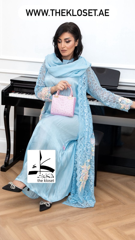 Elegant Lace Abaya, Dress And Shaila Set 