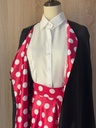 Classic white shirt and a white big polka dot skirt & abaya set