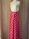 Classic white shirt and a white big polka dot skirt & abaya set