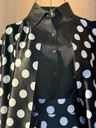 Classic black shirt and a white big polka dot skirt & abaya set 