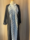 Classic white shirt and a black Small polka dot skirt & abaya set  