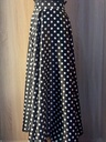 Classic black shirt and a white small polka dot skirt & abaya set  