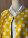 Classic white shirt and a white big polka dot skirt & abaya set   