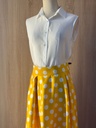 Classic white shirt and a white big polka dot skirt & abaya set   