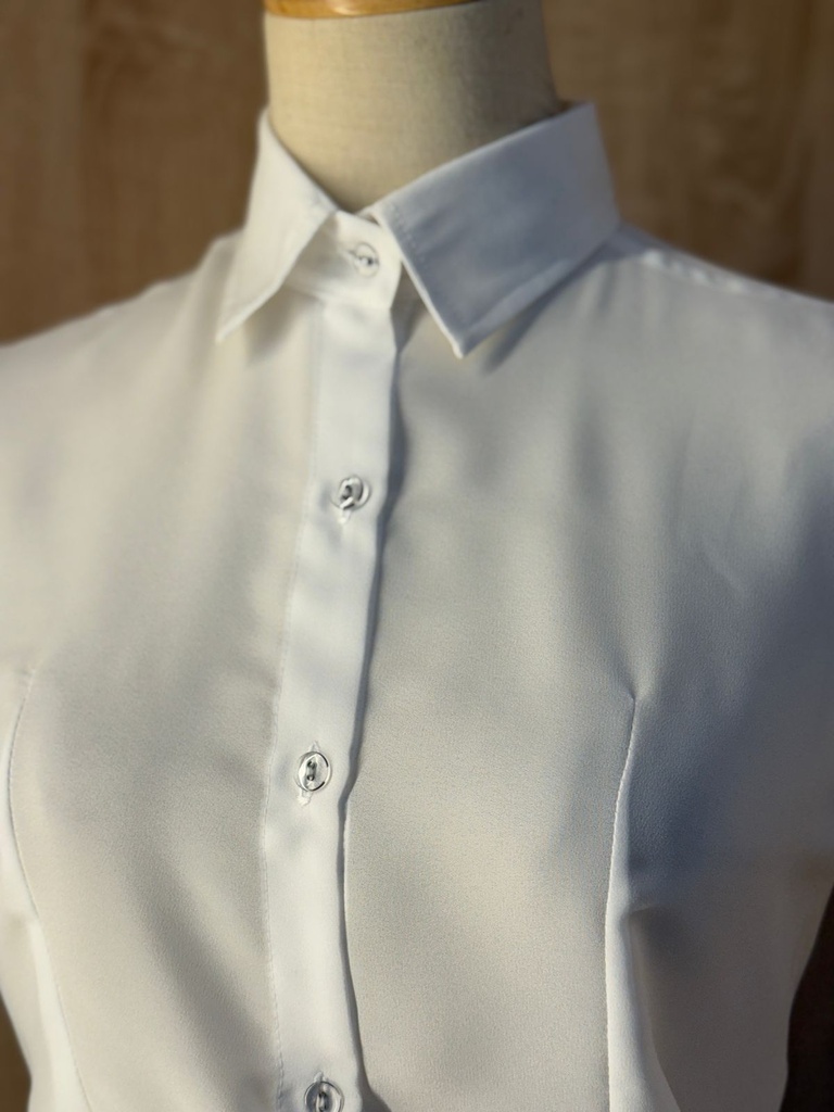 Classic white shirt and a white big polka dot skirt & abaya set    