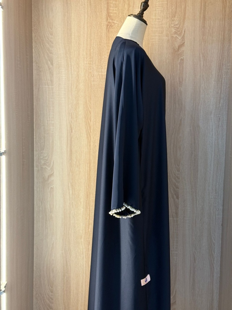 Hand stitched pearls abaya