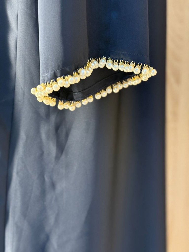 Hand stitched pearls abaya