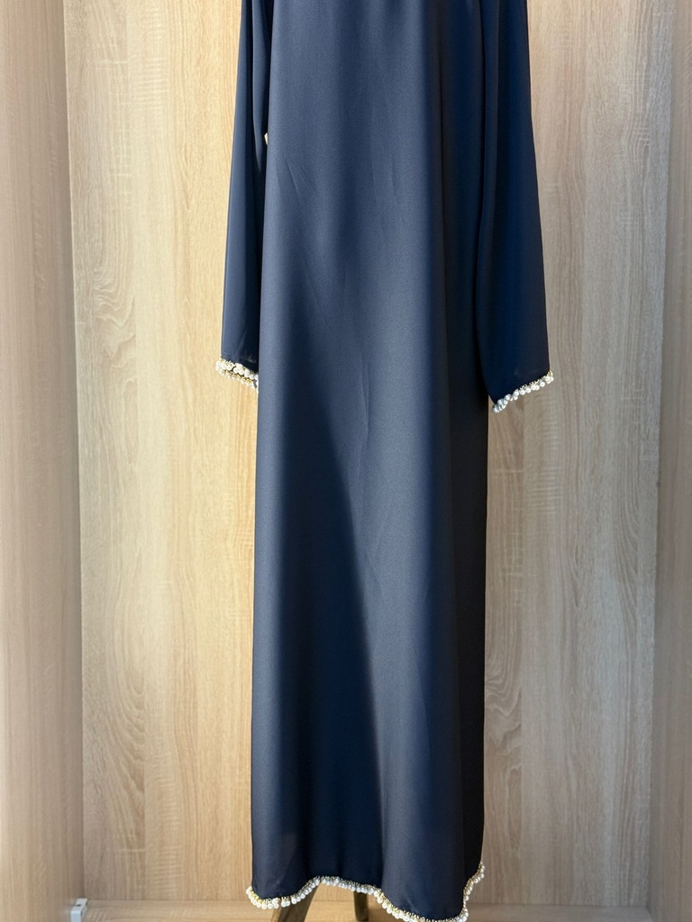 Hand stitched pearls abaya