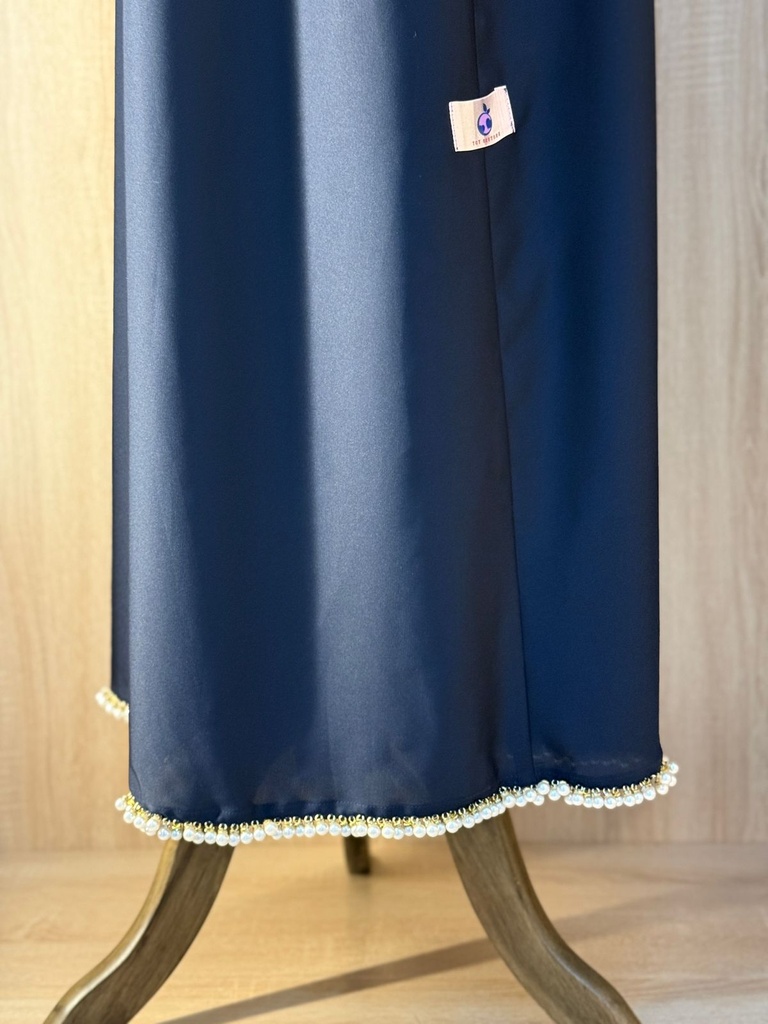 Hand stitched pearls abaya