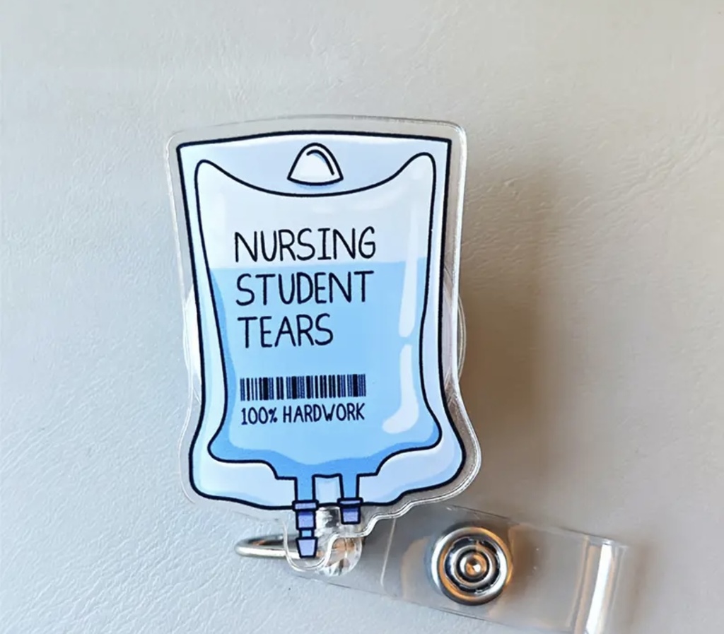 Nursing student tears ID Badge