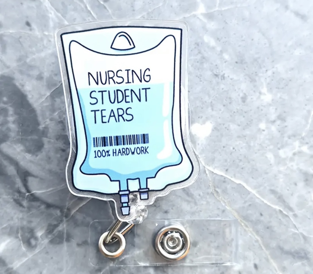 Nursing student tears ID Badge