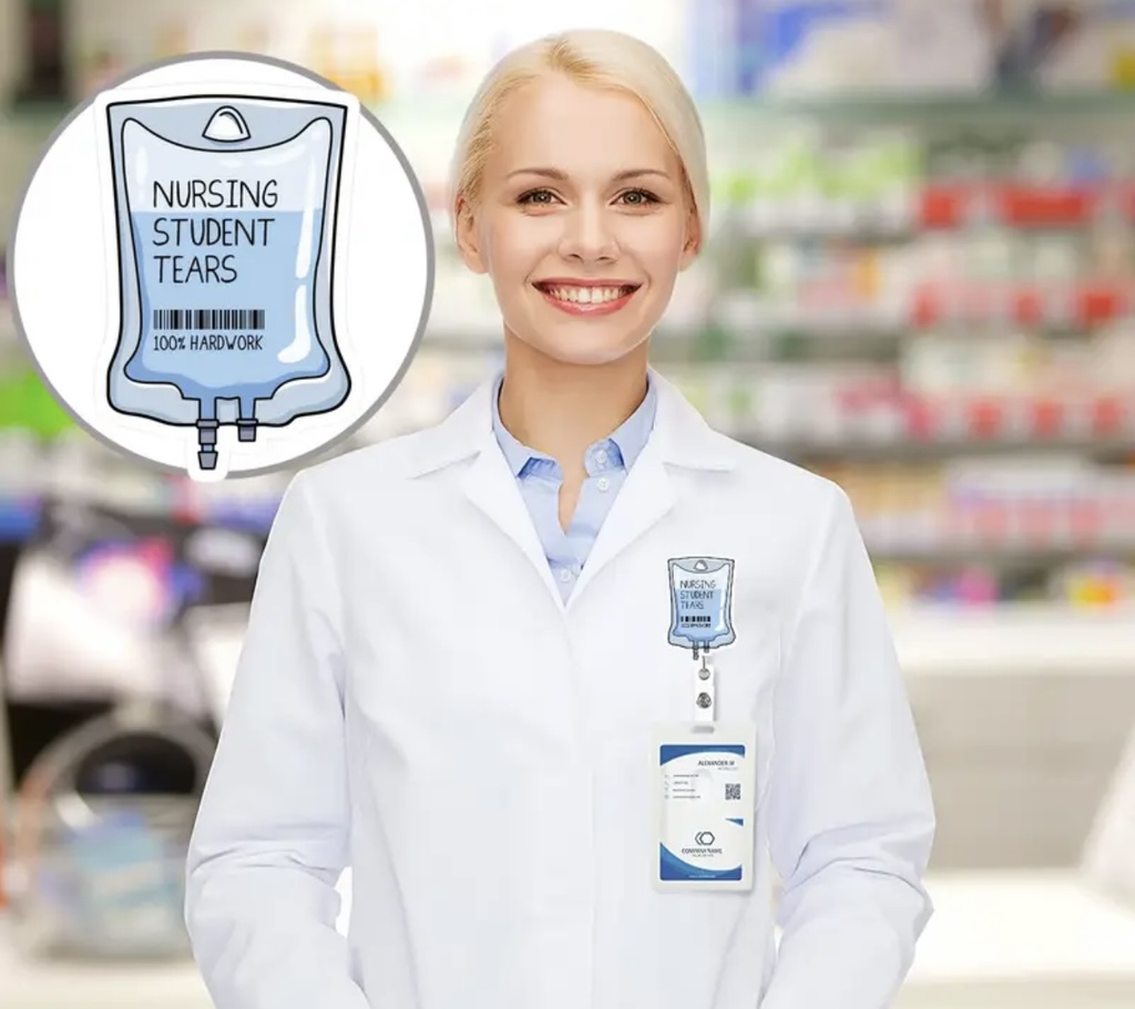 Nursing student tears ID Badge