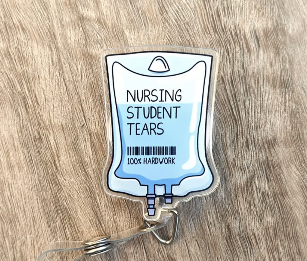 Nursing student tears ID Badge