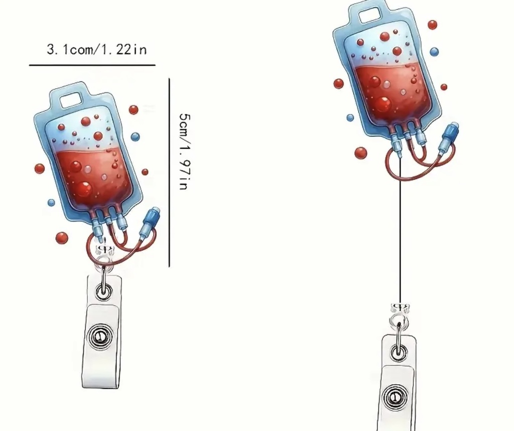 Blood bag shape ID Badge 