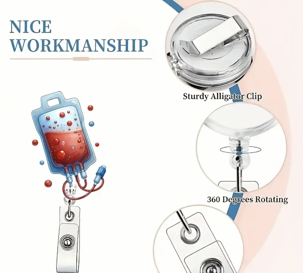 Blood bag shape ID Badge 