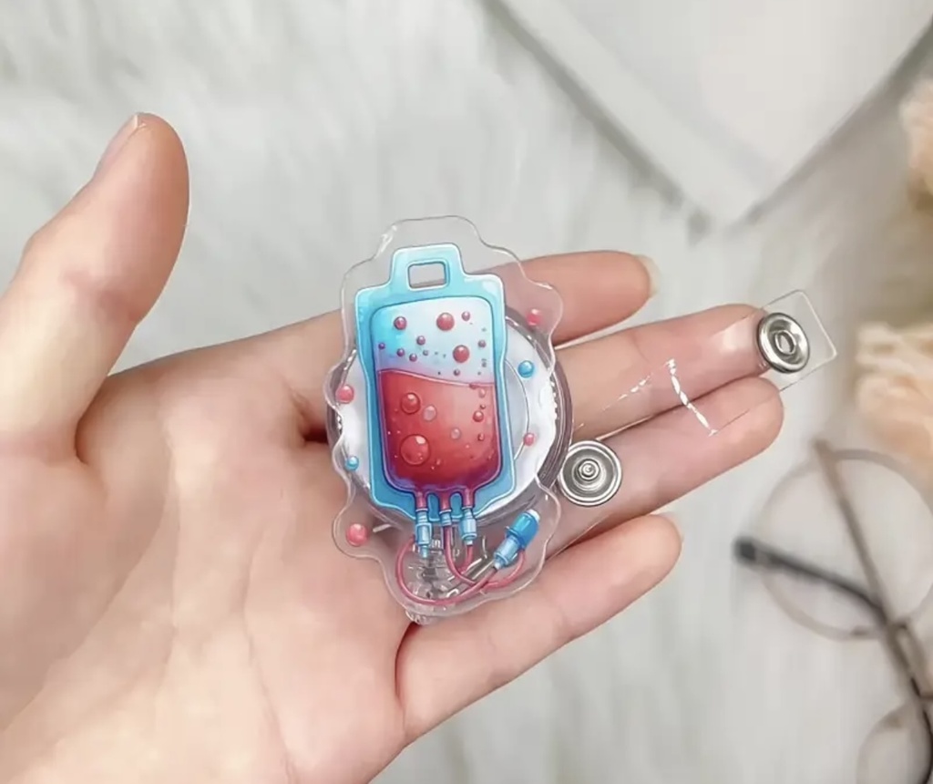 Blood bag shape ID Badge 