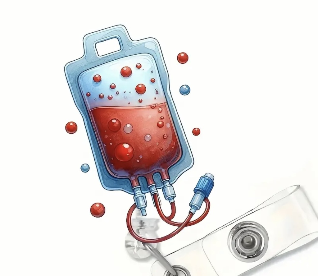 Blood bag shape ID Badge 