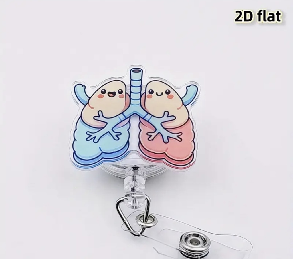 Lungs cartoon ID Badge  
