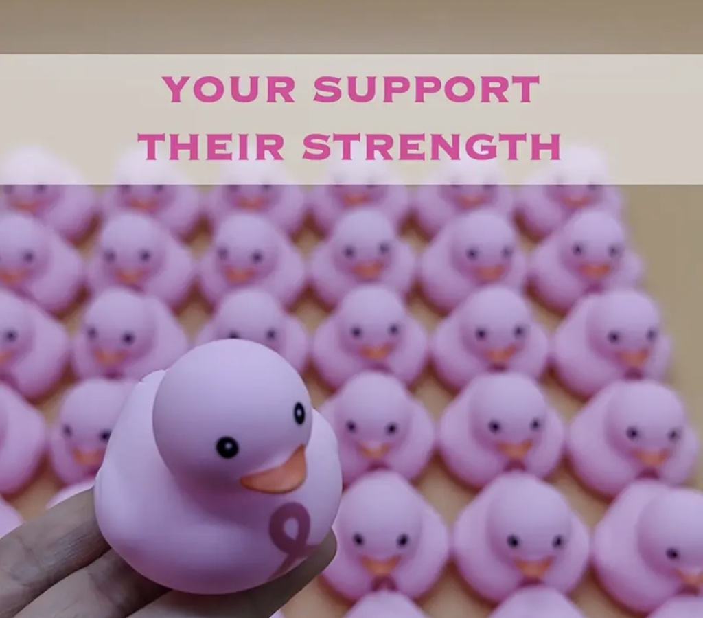 Breast cancer pink duck Toy 