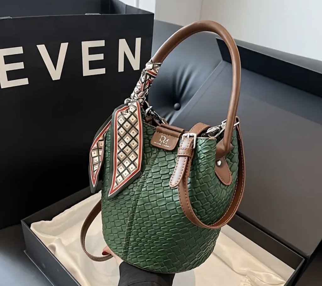 Retro Green Crossbody Bag  