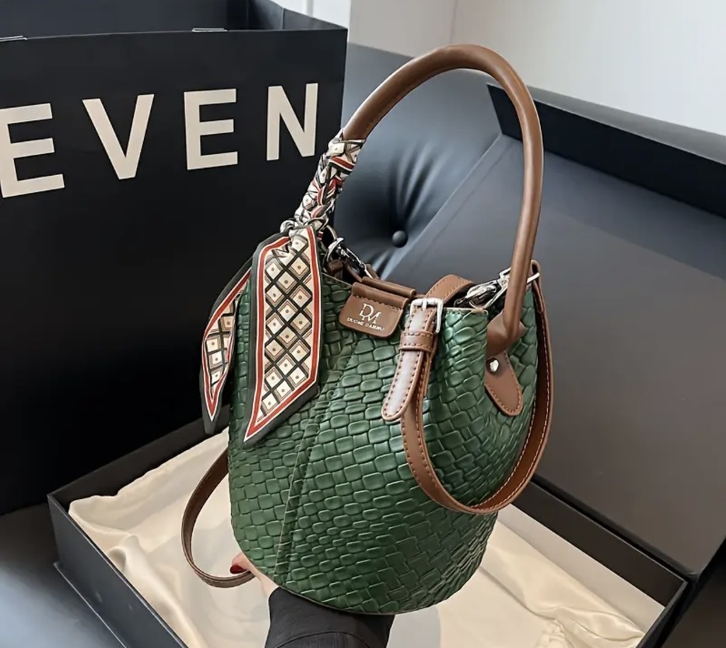 Retro Green Crossbody Bag  