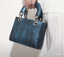 Snake print leather shoulder Bag 
