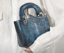 Snake print leather shoulder Bag 