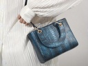 Snake print leather shoulder Bag 