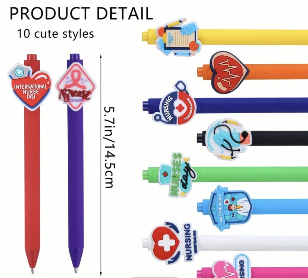 Colorful health themed pen