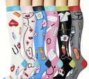 Medical themed compression socks