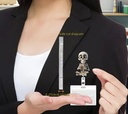 Coffee drinking skeleton ID Badge  