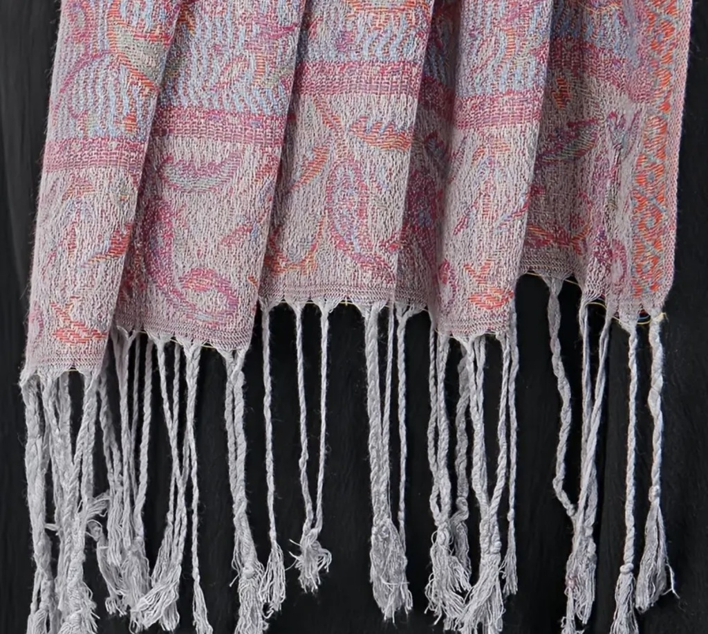 Pink cashew design shawl