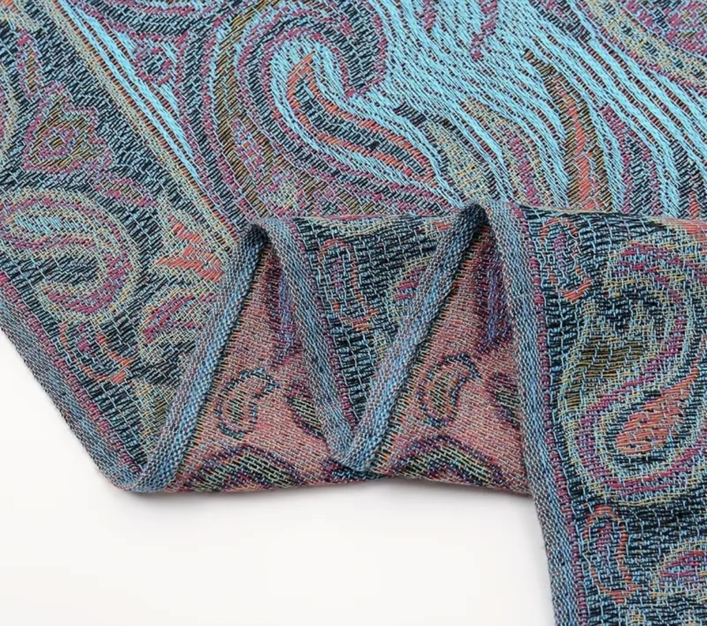 Blue Boho paisley shawl 