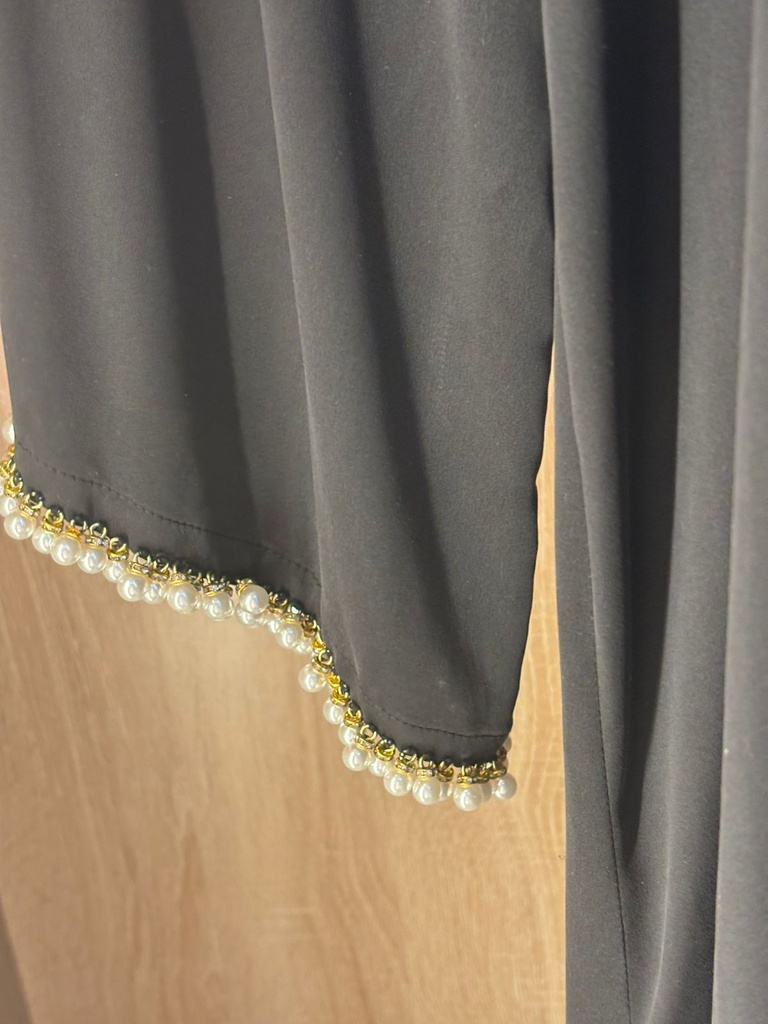 Hand stitched pearls abaya