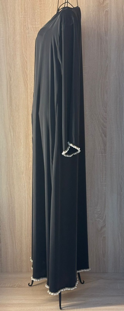 Hand stitched pearls abaya