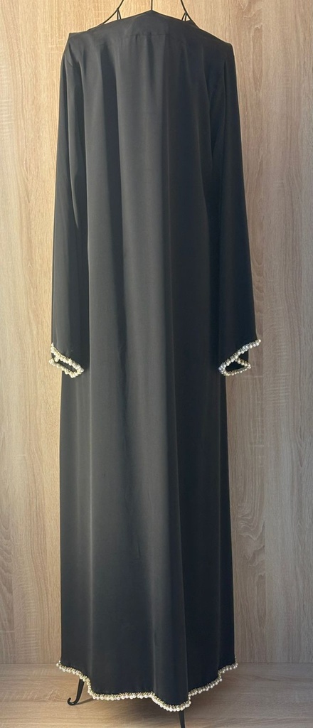 Hand stitched pearls abaya