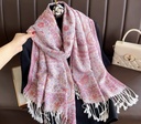 Pink Boho paisley shawl 