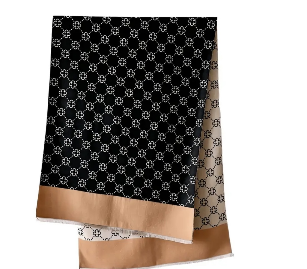 Flower print cashmere shawl 