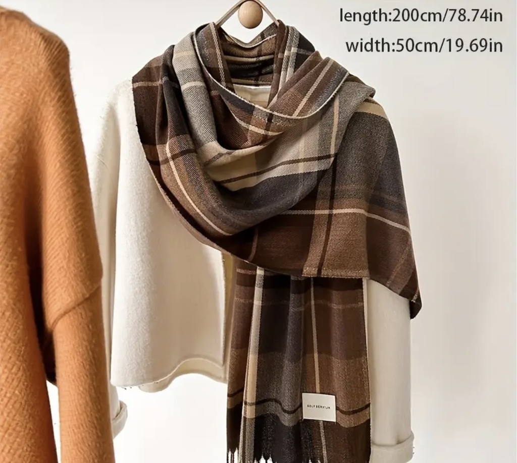 Retro tartan plaid scarf