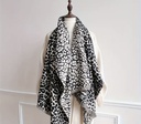 Leopard print fringed shawl 