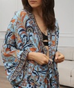 Bohemian floral bathrobe with waist tie