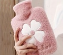 Cozy hot water Bottle with flower soft fabric cover